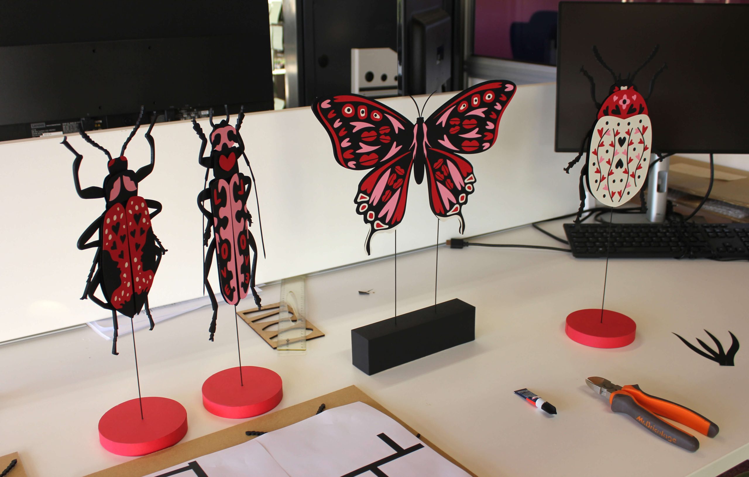 insectes paper art saint valentin barreau